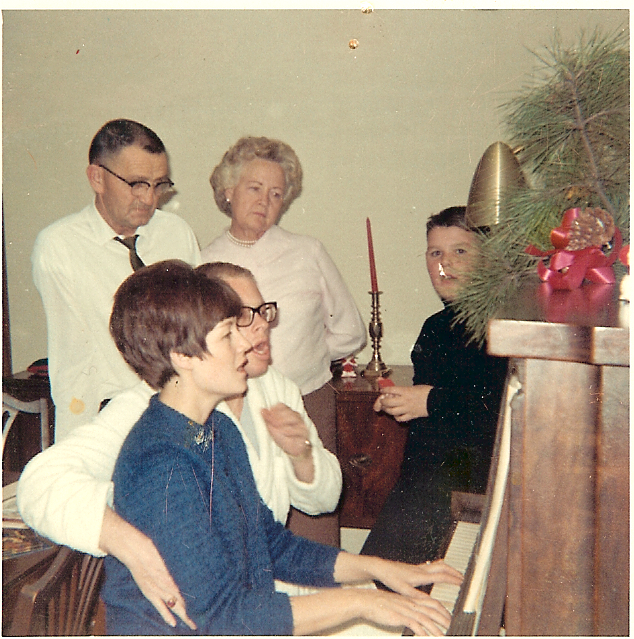 At the piano — music always filled her home