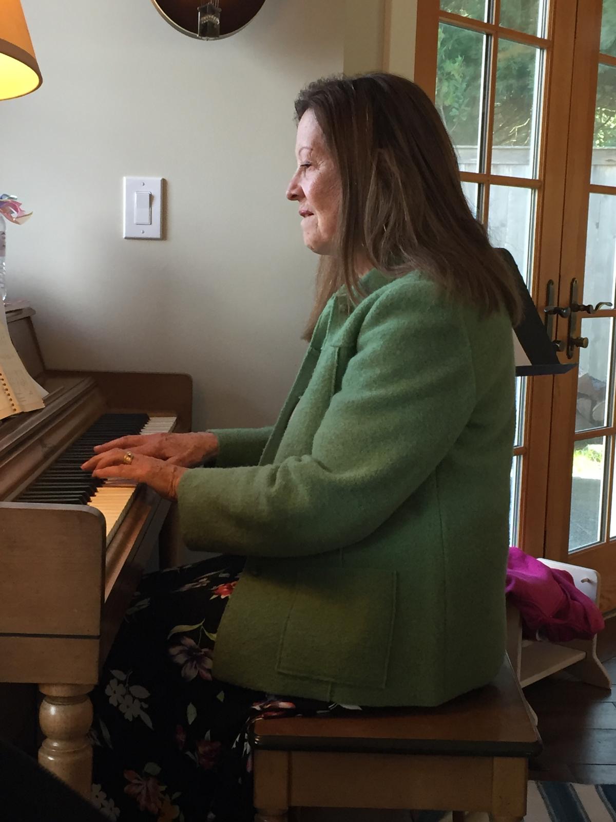 Playing the piano